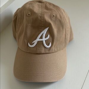 Tan Baseball Cap with White 'A' Logo - 47 brand Atlanta